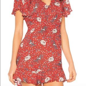 Auguste The Label Red Floral Mini Dress